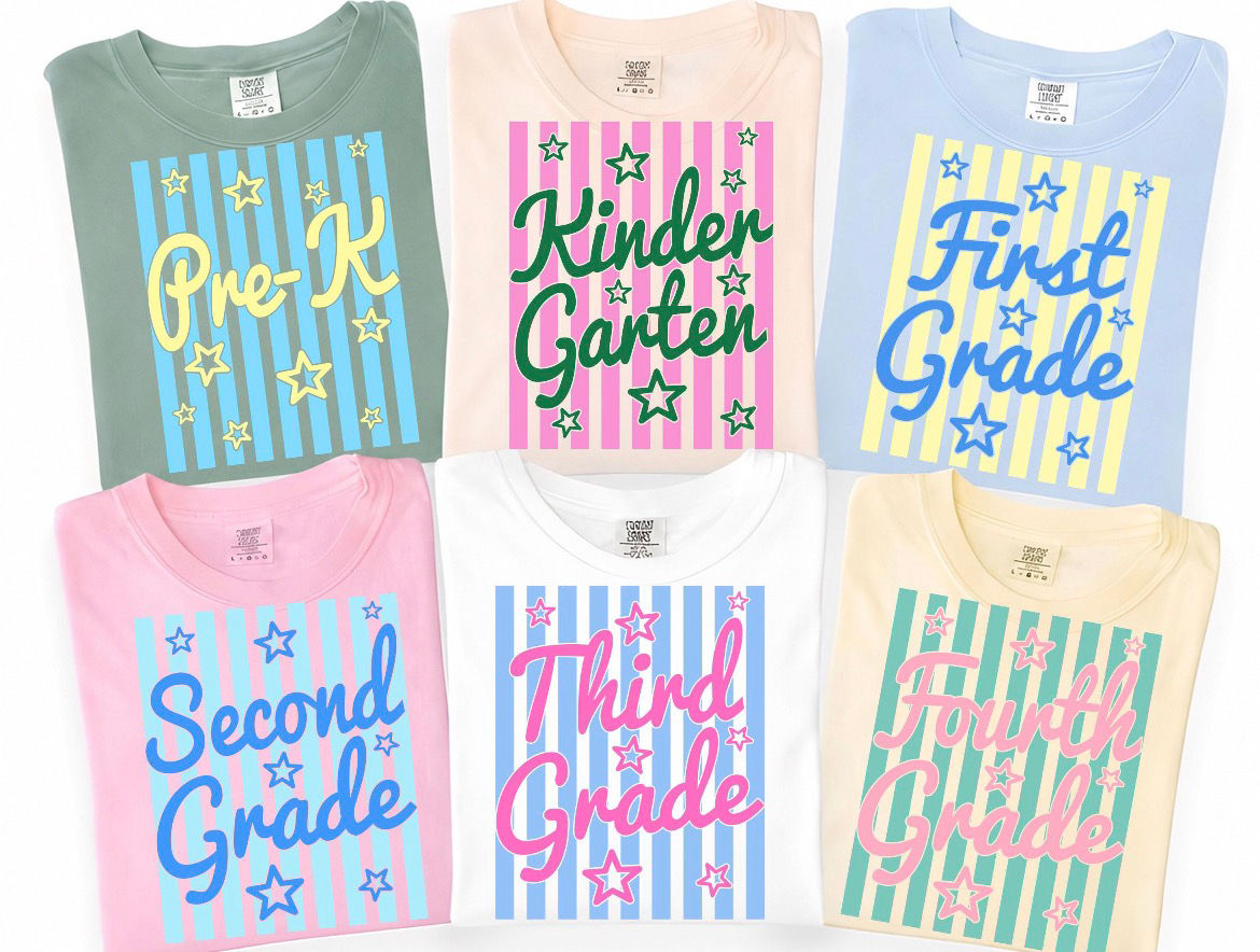 Striped grade level tshirt