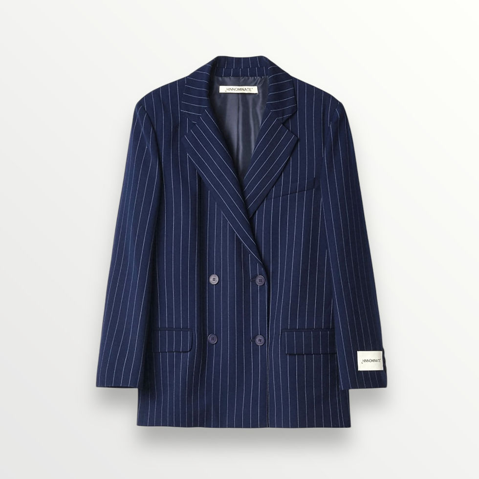 Blazer doppiopetto blu a righe