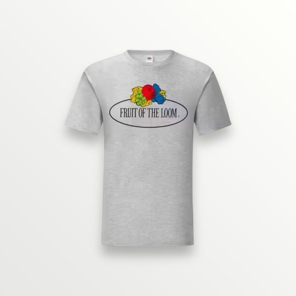 Maglietta grigia con stampa "Frutti del Loom"