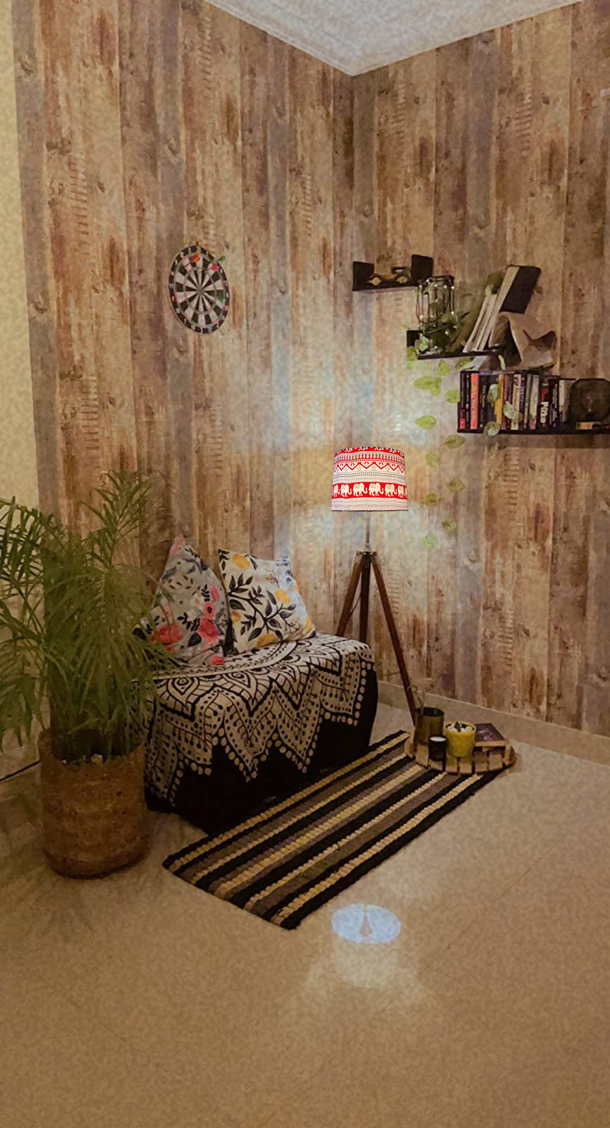 Thumbnail: Hopdezyo Italian Gift Lamp with Home Decor Ethnic Elephant Red Drum Shade