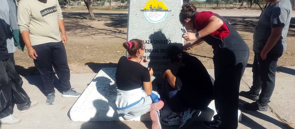 JÓVENES EN ACCIÓN: TRABAJAN PARA LA PUESTA EN VALOR DE LA PLAZA ARA GENERAL BELGRANO EN CUADRO NACIONAL