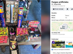 A pesar de la prohibición, la pirotecnia sigue circulando en San Rafael a través de redes sociales
