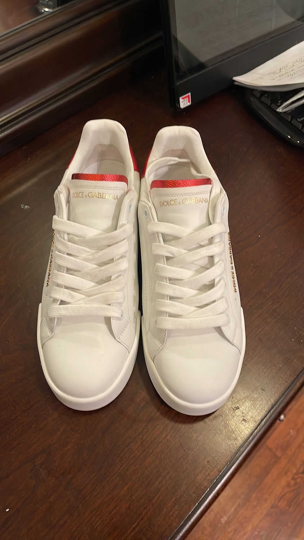 Thumbnail: Dolce & Gabbana Portofino sneakers in nappa calfskin with lettering