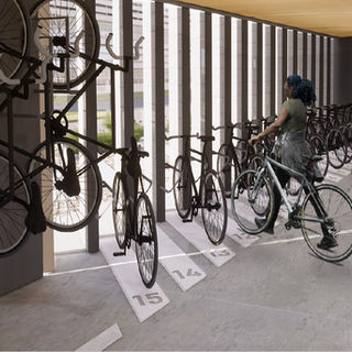 interior view of bike shelter