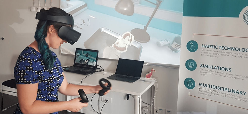 A trainee dentist using Virtual Reality.