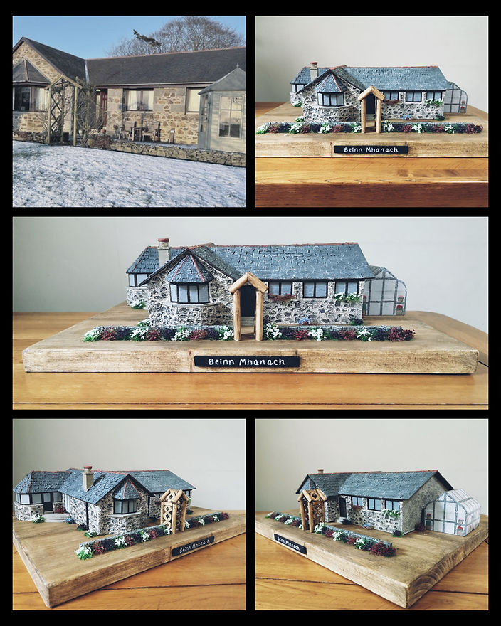 unique original art craft - custom built commission - home house model replica gift