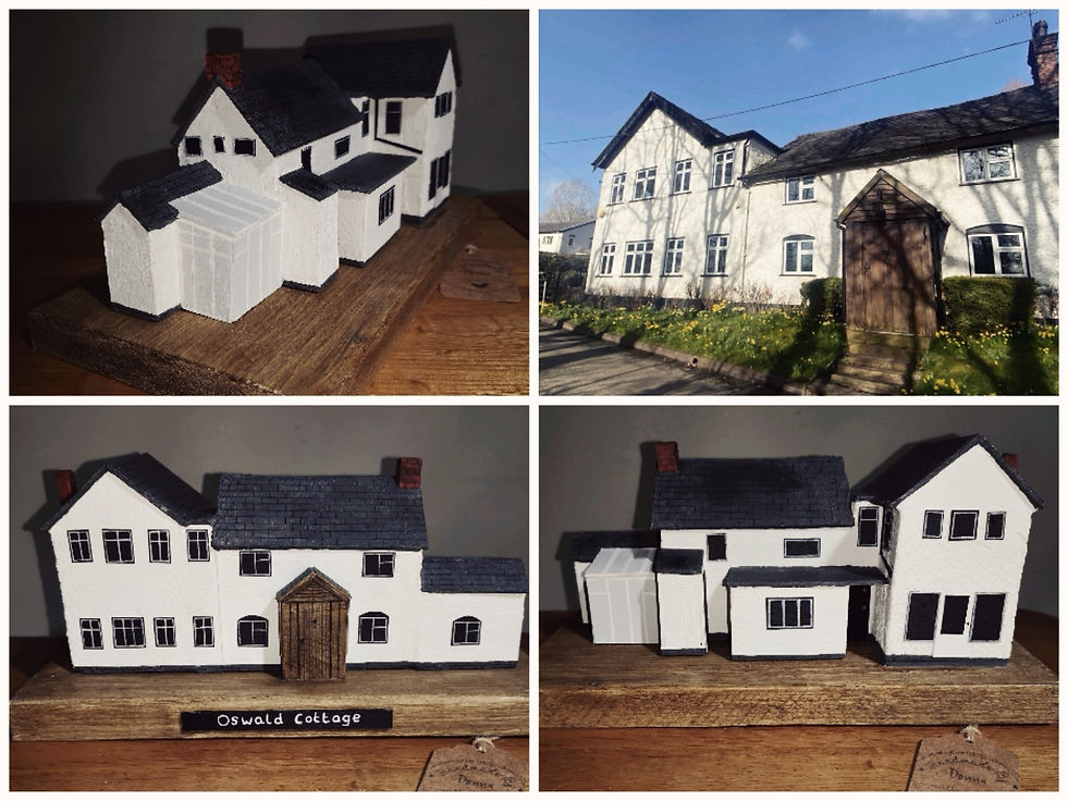 unique original art craft - custom built commission - home house model replica gift