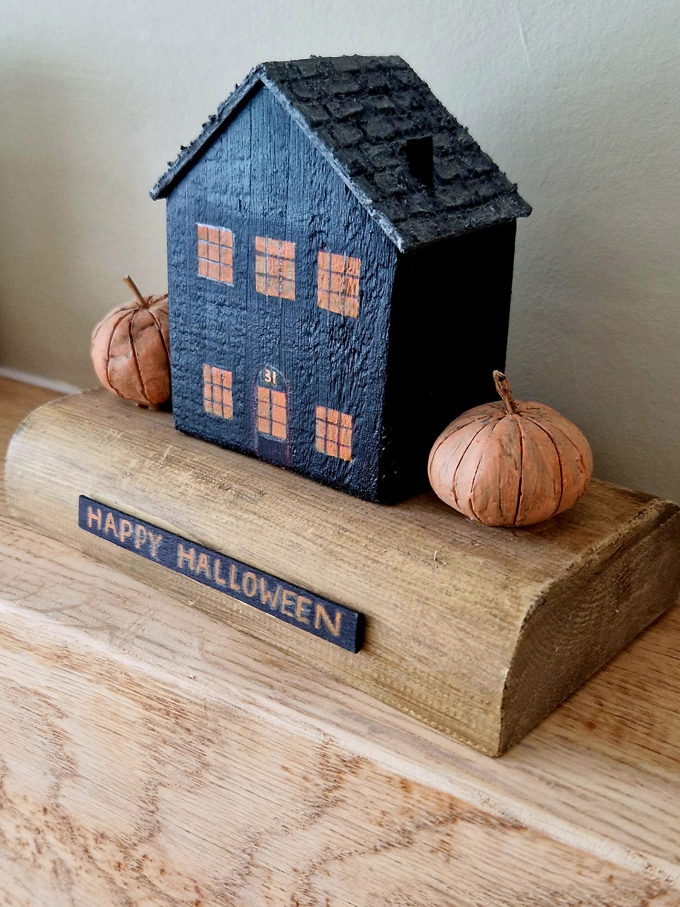 Thumbnail: Unique Handmade Rustic Halloween Wooden House Gift / Decoration