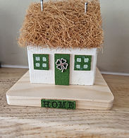 Unique Handmade Wooden Thatched Irish Shamrock Cottage Home Good Luck Decoration (1).jpg