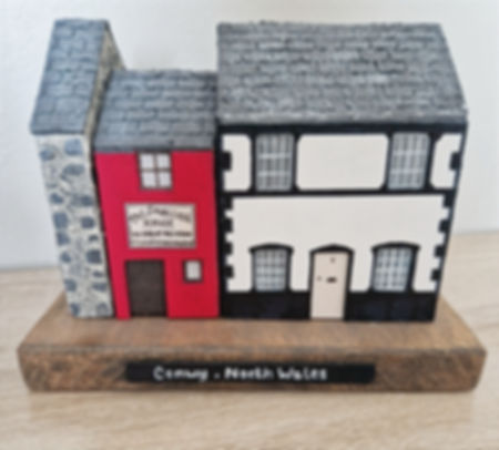 Handmade Model of 'The Smallest House in Great Britain' (Conwy, North Wales)