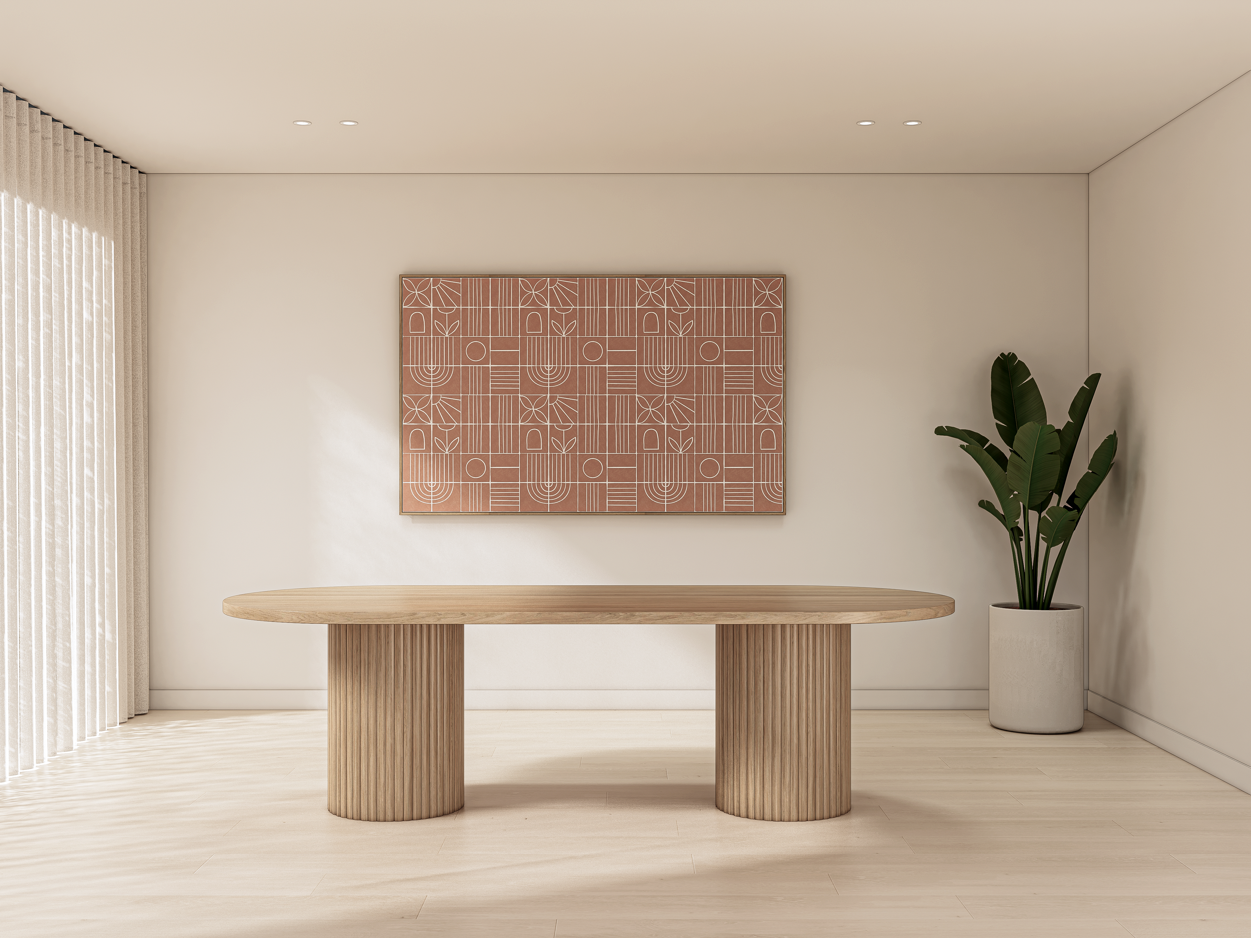 SketchUp 3D Oval/Pill Dining Table Collection