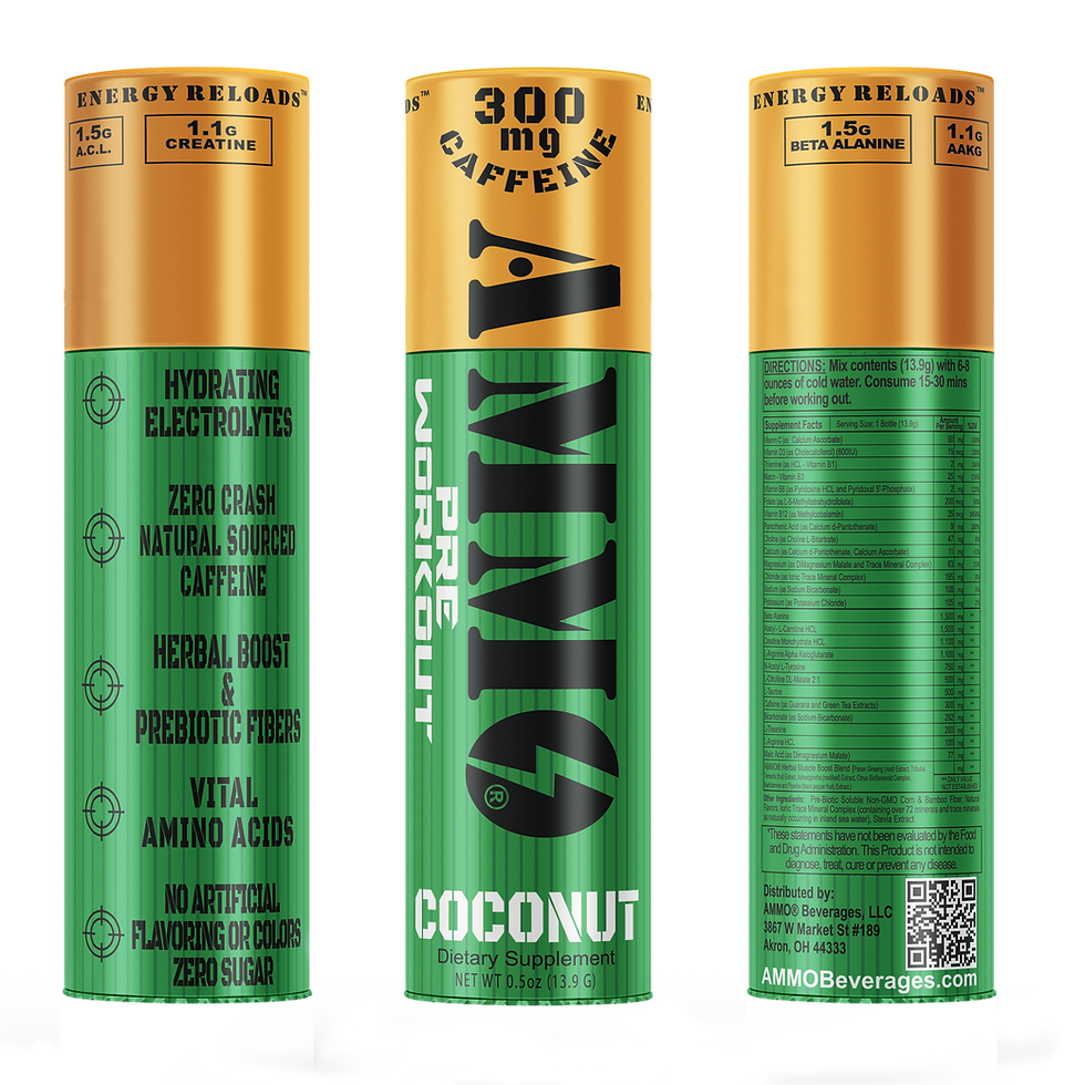 Thumbnail: AMMO® SHOTS Energy Reloads™ Pre Workout Single Shot - COCONUT 12 pack