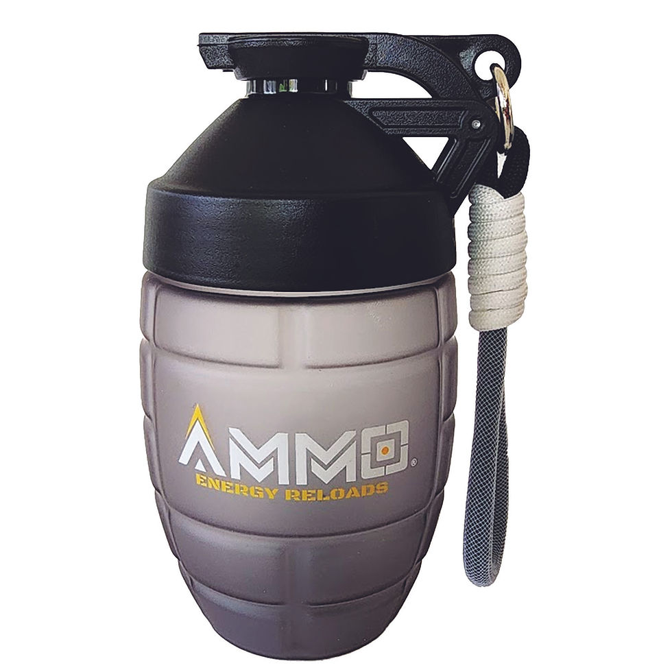 Thumbnail: Ammo® Energy Reloads Pre Workout Bundle Pack - Grenade Shaker Bottle with Black Lid