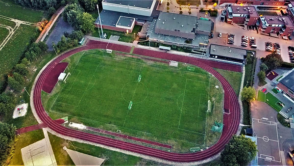 Sportpark De Weyer luchtfoto atletiekpiste