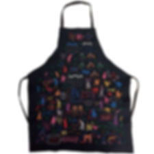 Apron adult black with bright  Village Embroidery