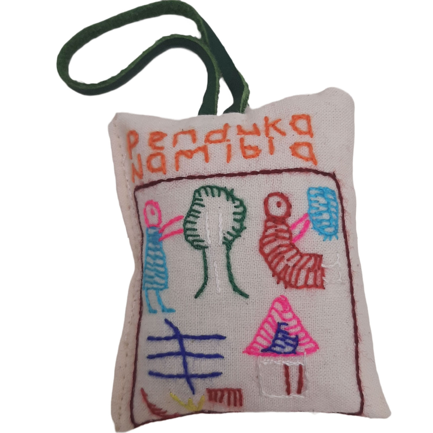 Koffer-oder Taschen-Anhänger mit wunderschöner "Village Story" Stickerei