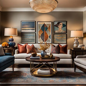 A floor-length curtain with bold patterns alongside a simple wooden bed for an Eclectic bedroom.