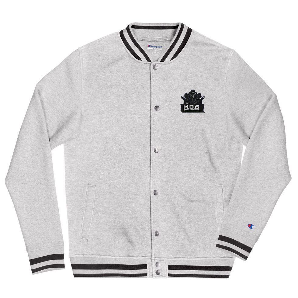 Thumbnail: MIND OVER BODY Embroidered Champion Bomber Jacket