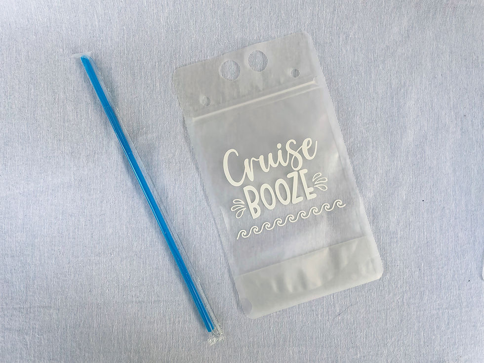 Thumbnail: Cruise Booze Adult Sized Drink Pouch Set of Four, Reusable Drink Pouches