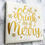 Thumbnail: Christmas Coaster Set, White and Gold Christmas Table Decor