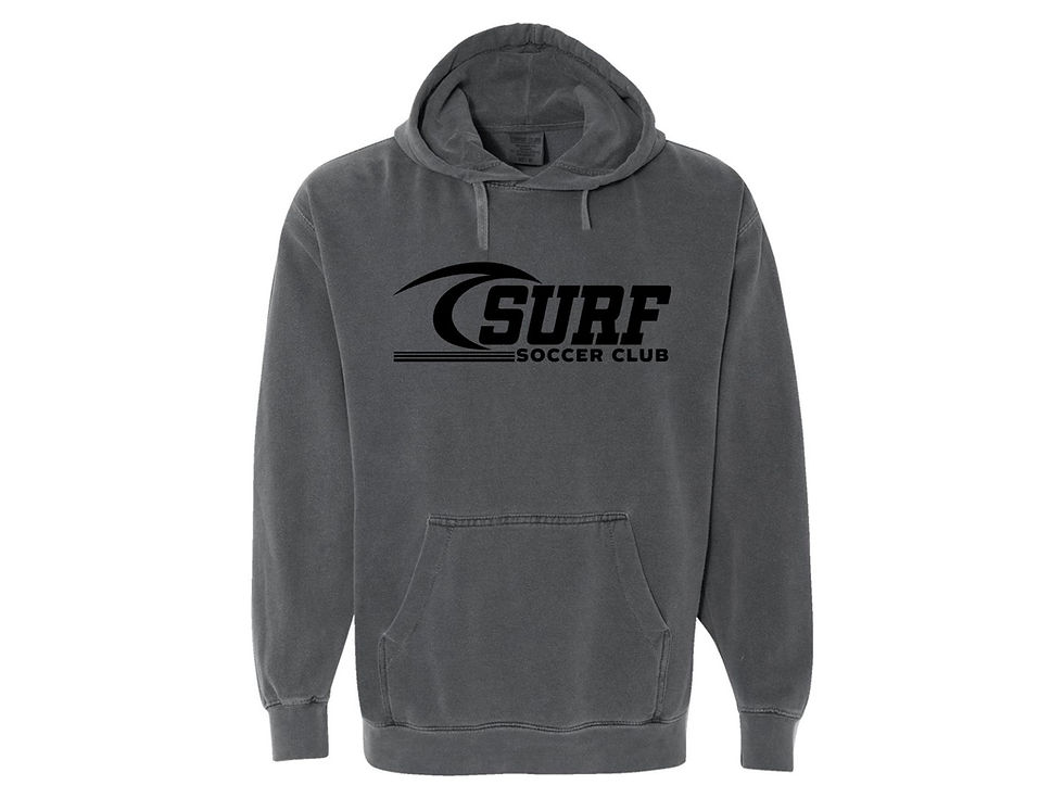 Surf Soccer Club Emblem Comfort Colors Hoodie