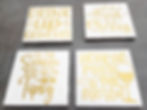 Thumbnail: Christmas Coaster Set, White and Gold Christmas Table Decor
