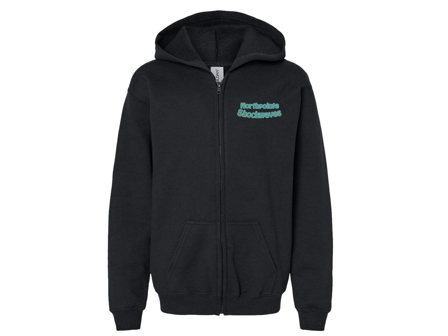 Embroidered Shockwaves Lettermark Full Zip Hooded Jacket