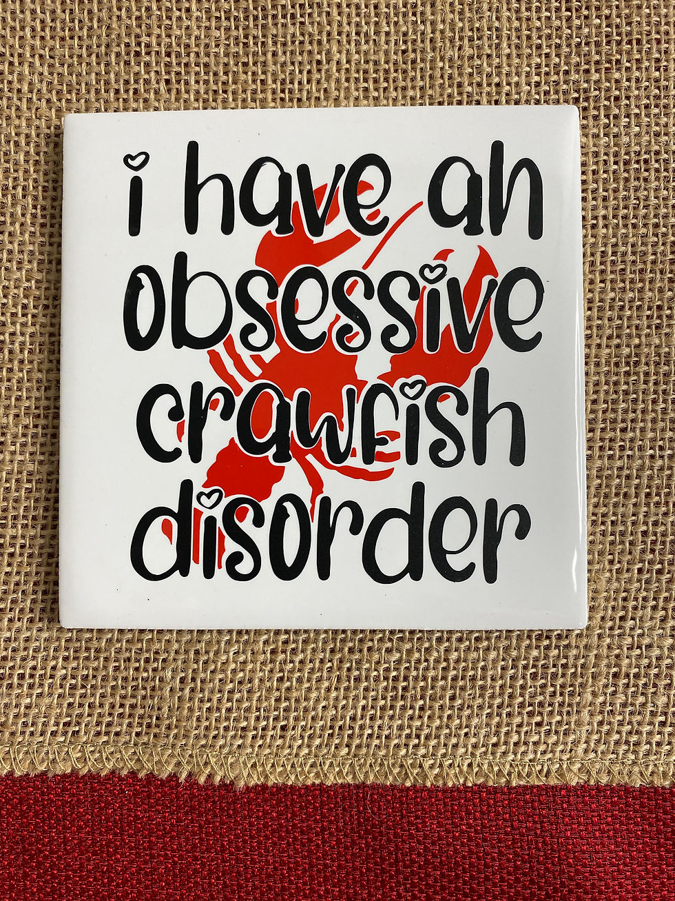 Thumbnail: Crawfish Lovers Coaster Set, Crawfish Coasters, Crawfish Quotes, Table Decor, Fun Gifts, Tile Coasters, Crawfish Lover Gift,