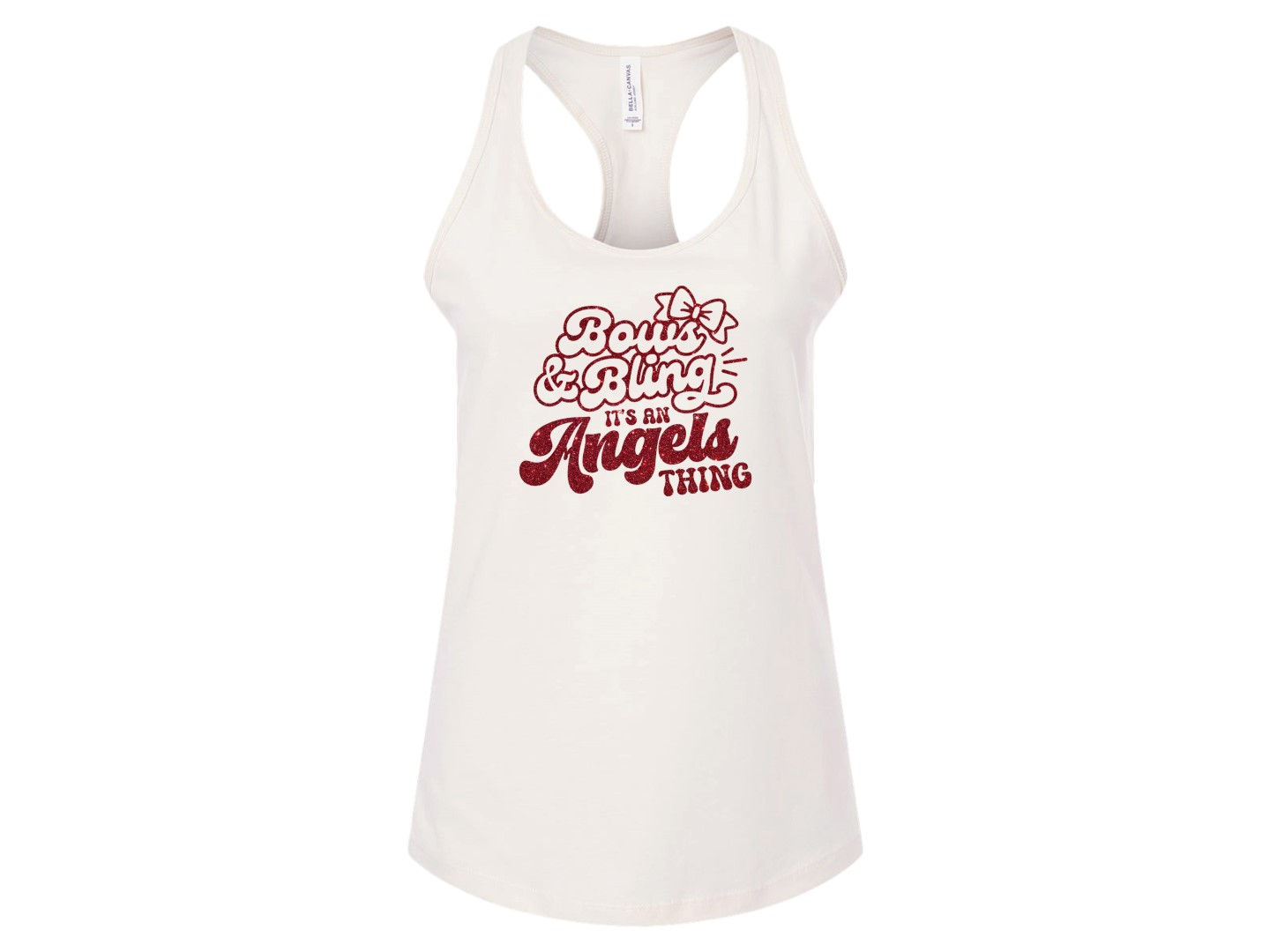 Bows and Bling White Racerback Tank Top