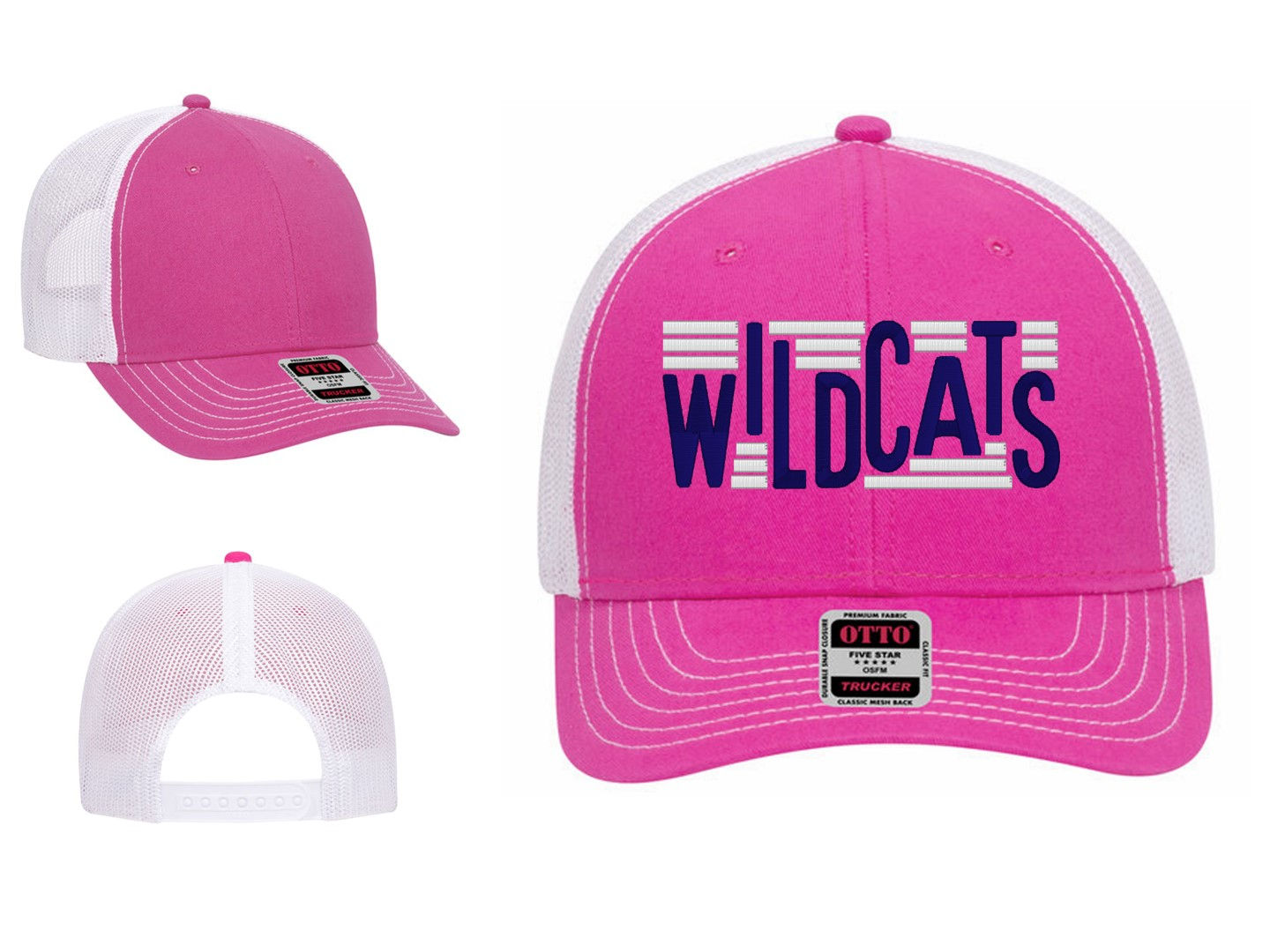 Wildcats Go Wild Embroidered Snapback Trucker Cap
