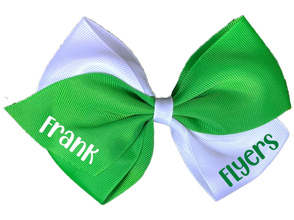 Flyers Spirit Green and White Oversized Hair Bow