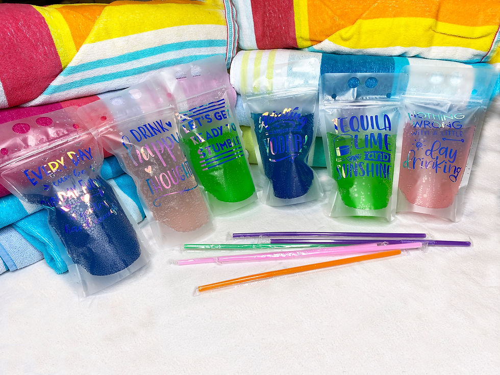 Adult Sized Juice Pouches | Set of Six | 16 oz Reusable Drink Holders