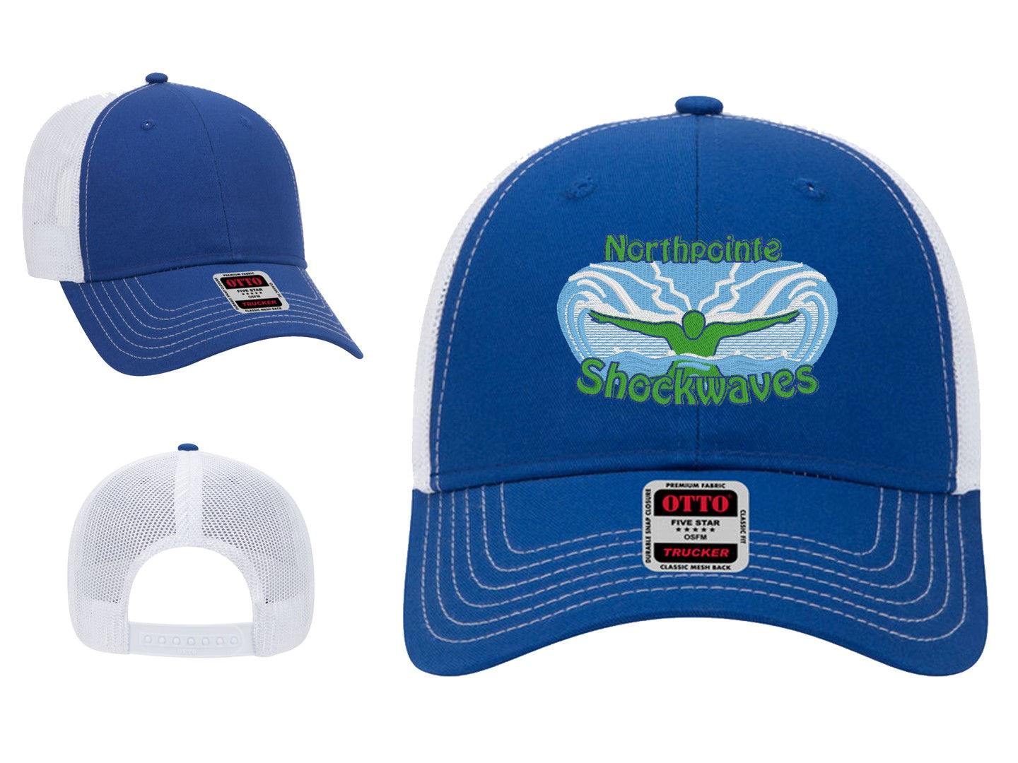 Shockwaves Logo Embroidered Snapback Trucker Cap