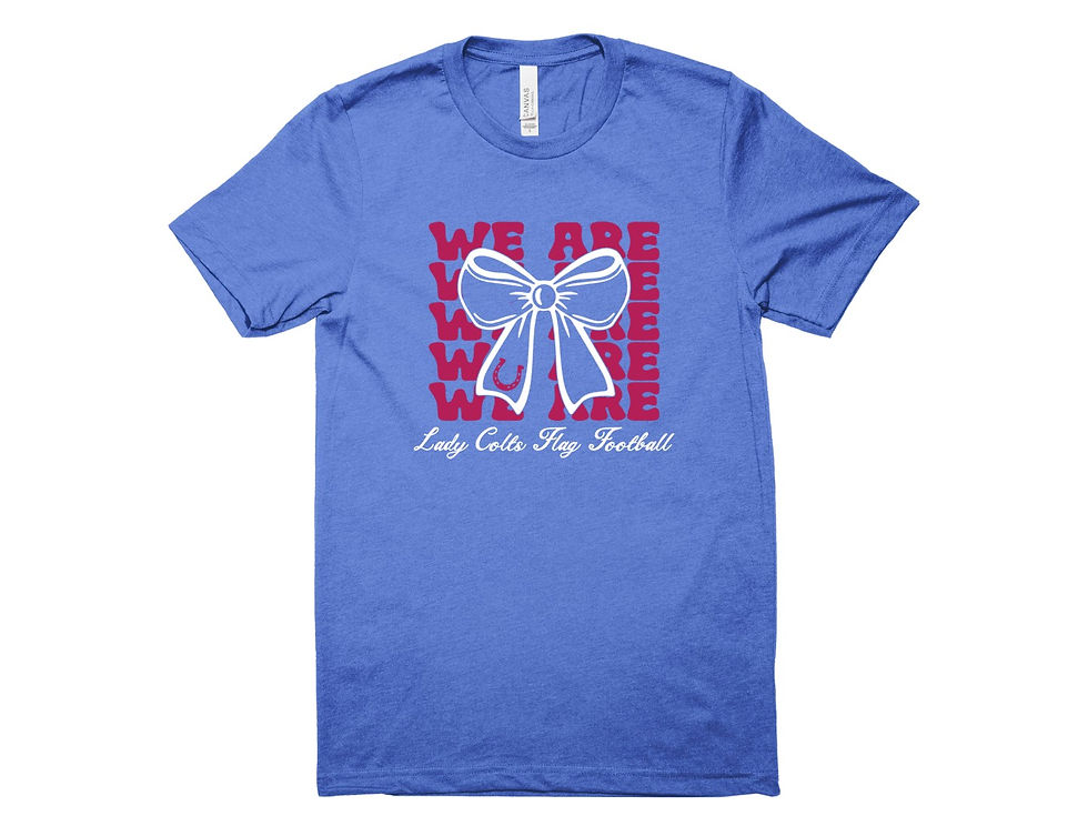We Are Lady Colts Heather Columbia Blue Softstyle Shirt