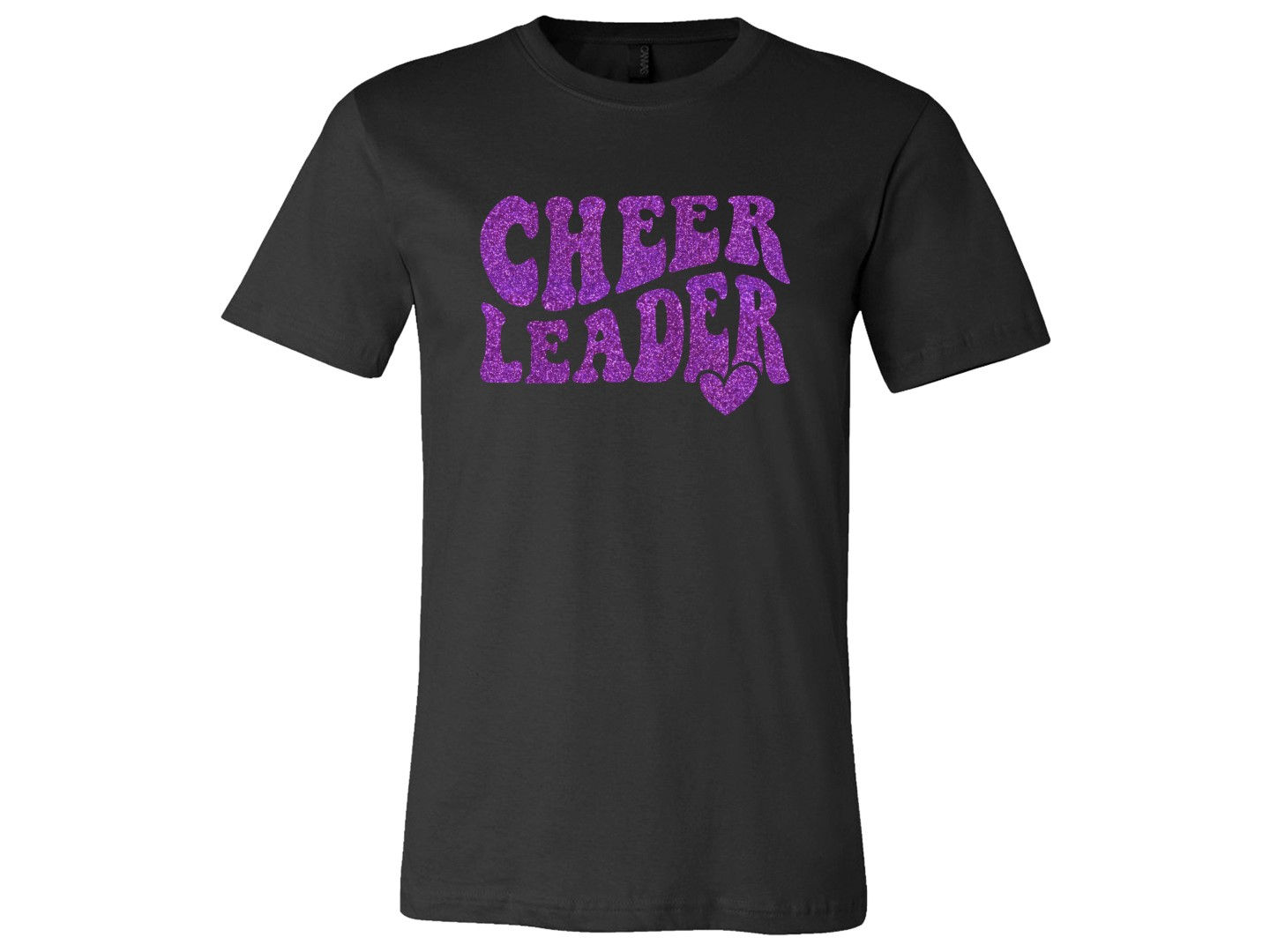 Retro Cheerleader Glitter Black Softstyle Shirt