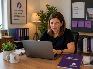 UK children’s residential care recruitment consultant working in a professional office environment while sourcing an Ofsted-ready Registered Manager.