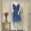 Thumbnail: Blue heavily beaded spaghetti dress