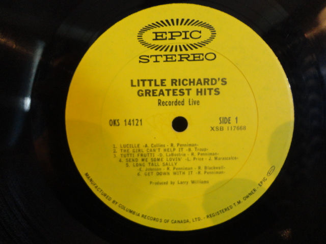 Thumbnail: LITTLE RICHARD GREATEST HITS EPIC OKS 14121 LIVE LP VINYL VG