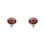 縮圖：Oval Garnet with Bead Setting Stud Earrings