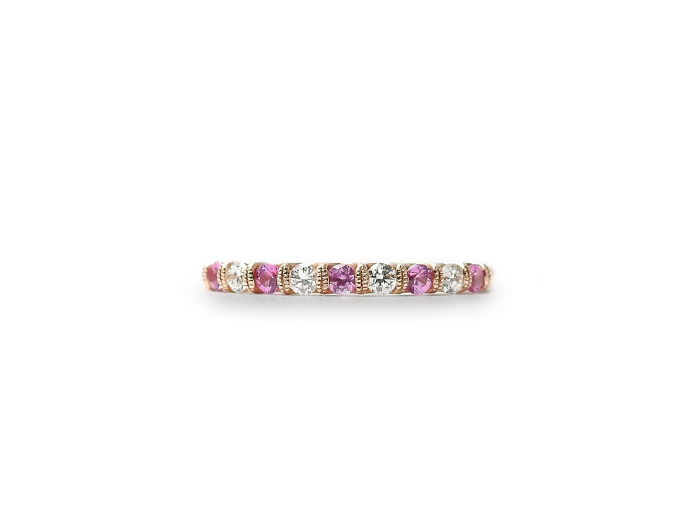 縮圖：Pink Sapphire and Diamond Ring Band