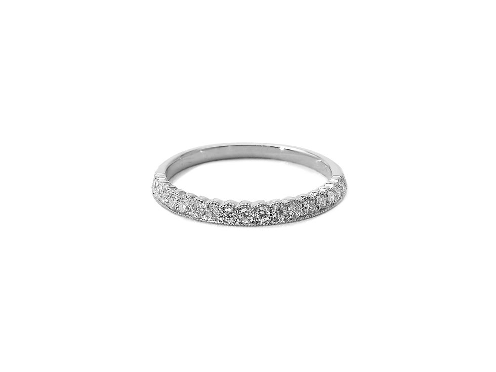 縮圖：Half Eternity Bezel Set Ring With Milgrain