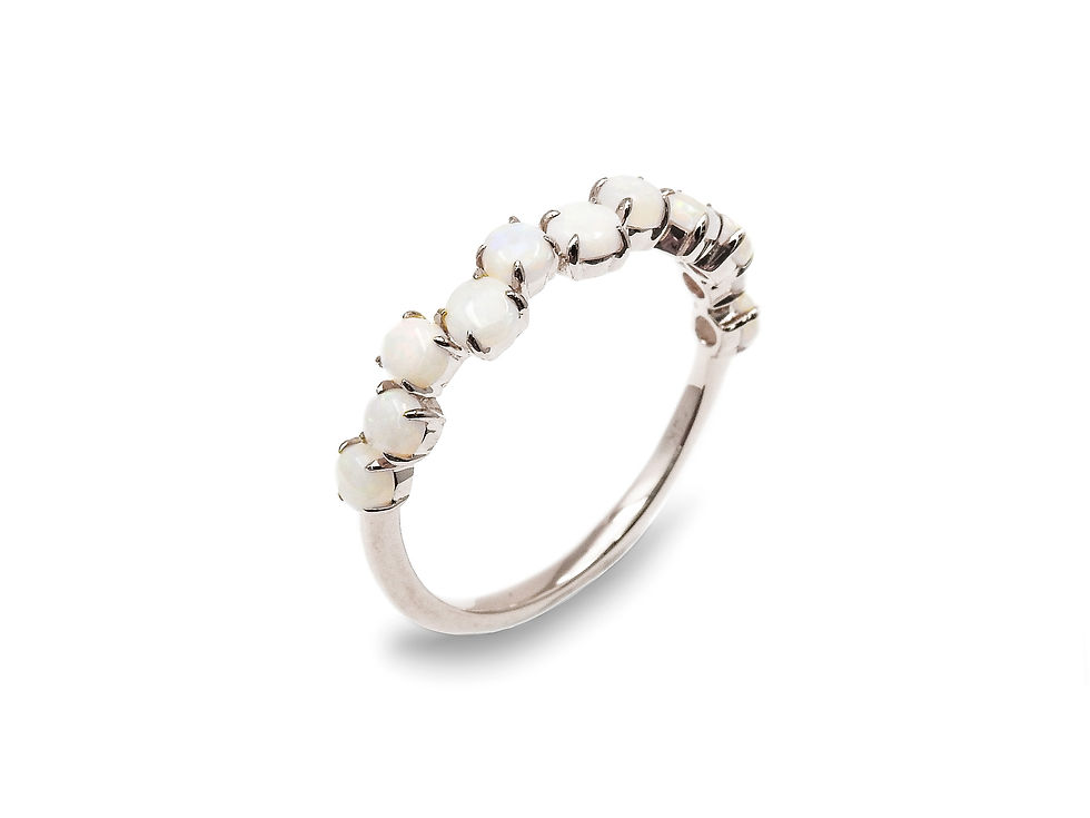 縮圖：White Opal Cluster Ring