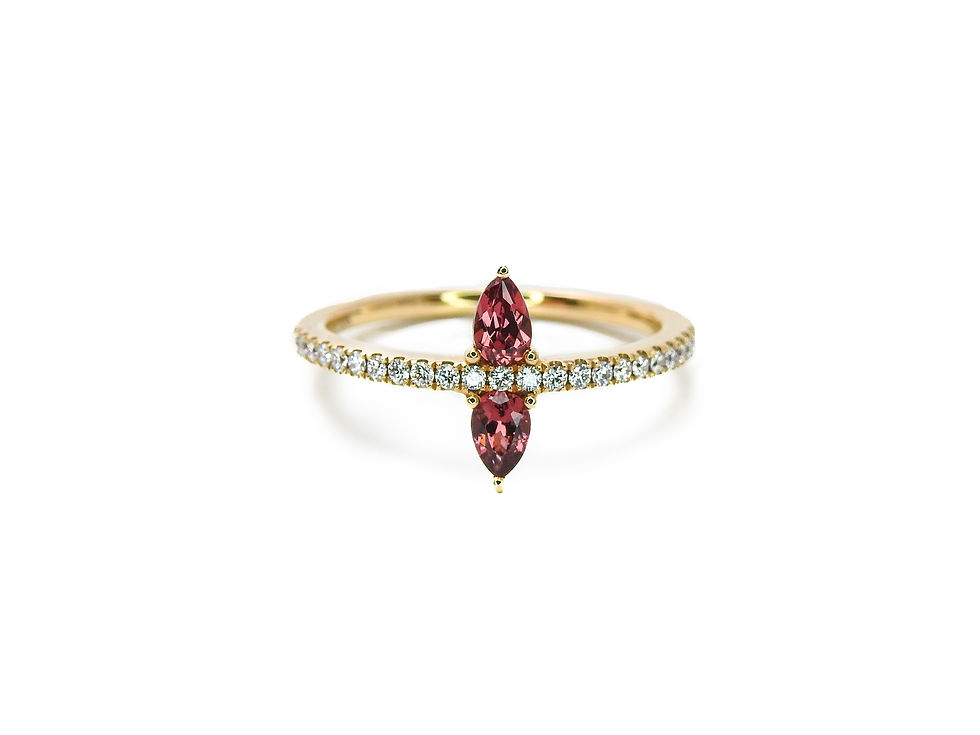 縮圖：Twin Pear Shape Garnet Ring