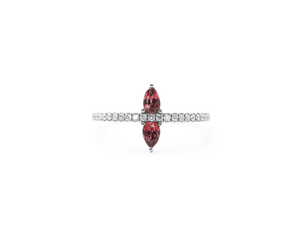 縮圖：Twin Pear Shape Garnet Ring