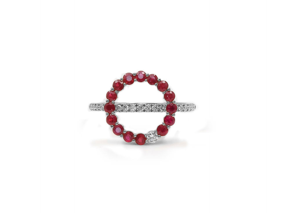 縮圖：Ruby Circle Halo Ring