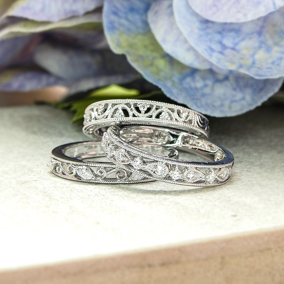 縮圖：Delicate Half Moon Milgrain Ring