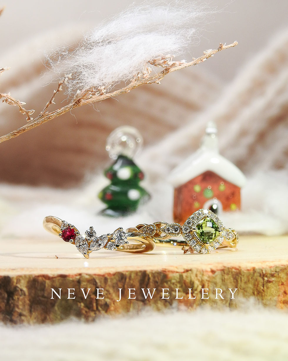 縮圖：V Shape Ruby and Diamond Cluster Ring
