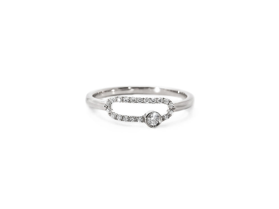 縮圖：Rounded Rectangle Diamond Ring