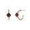 縮圖：Cushion Cut Garnet with Claw Setting Diamond and Beaded Hoops