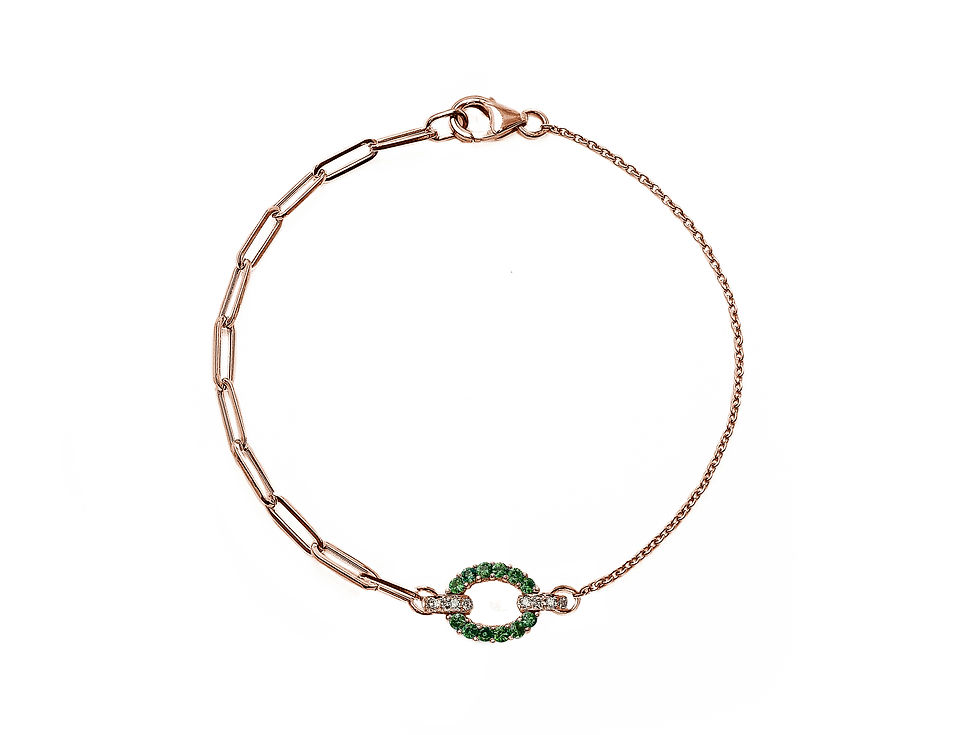 縮圖：Emerald and Diamond Chain Bracelet